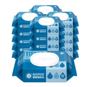 깨끗한나라 합리적인 생활 물티슈 캡형 80매 24팩