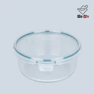 모든집기 두꺼운 내열유리 원형 오븐글라스 BPA Free 에어프라이어 전자렌지 오븐