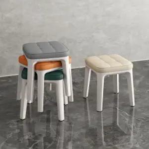 원목스툴 쿠션 의자 패브릭 통미백 원형 현관 스툴 인테리어 풋스툴 간이 소파발받침