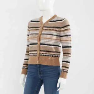 [가니]BROWN STRIPED SOFT WOOL CARDIGAN K2235 177 스트라이프 소프트 울 가디건 795856