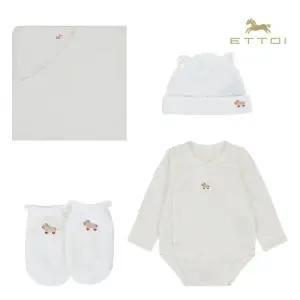 [롯데백화점]에뜨와 큐렛배내수트&속싸보&모자&양말SET 07T117902/임신,출산.붉은말띠,조카선물