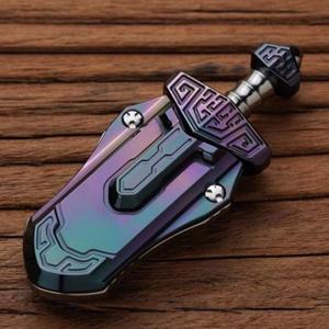 몽테조이 검모양 기계식 슬라이더 피젯 마그네틱 푸시 카드 EDC 금속 스트레스 해소 감각 장난감 성인용 불