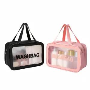 이중 투명워시백 방수 물놀이 파우치 수영가방 여행용 목욕가방 방수백 매쉬