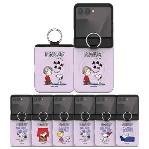 갤럭시 Z플립7 맥세이프 케이스 스누피 일상 오토 힌지보호 링고리 카드2장 자석도어