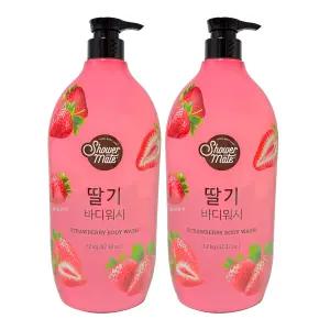 애경 샤워메이트 딸기 바디워시 샤워젤 대용량 1.2kg x 2개