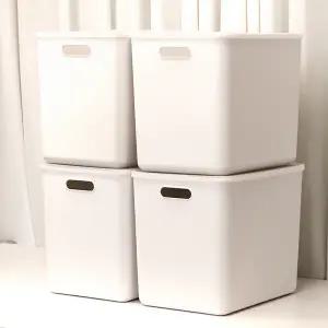 아임홈리빙 지니 팬트리 바스켓 국내제조 손잡이 정리함 6호 바디+뚜껑 4P세트