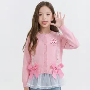 프린세스 캐치티니핑 여아용 하츄핑 리본 니트 가디건