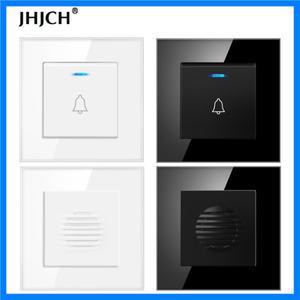 유형 86 임베디드 110V/220V 유선 호텔 초인종 LED 표시기가 있는 집 초인종 스위치 벽 버튼 강화 크리스탈