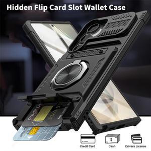 S25 울트라 S24 플러스 S23 FE A56 5G A36 A16 A55 마그네틱 링 스탠드 카드 슬롯 휴대폰 커버에 대한 군
