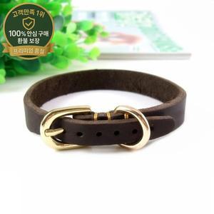 작은 개를위한 강아지 가죽 목걸이 부드러운  소 가죽 골드 버클 내구성 애완 동물 고양이 목걸이 XS 강아