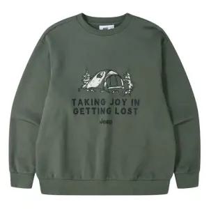 [롯데백화점]지프 남녀공용 텐트 프린트 간절기 캠핑 맨투맨 JR1TSU896