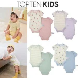 [탑텐키즈](김해점)(공용) 유아 메쉬 바디수트 (반팔,2PACK) MOG5UI3305