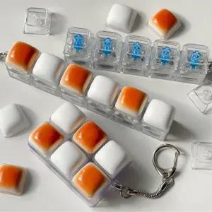 키보드키링 LED 투명 키캡 키링 클릭커 클리커 5구 6구 청축 커스텀 가꾸