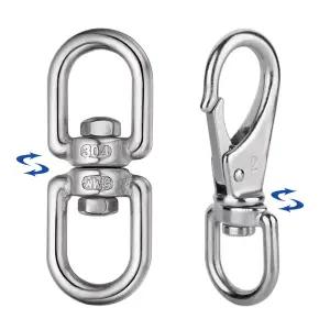 스텐 스냅후크 개고리 슈벨 회전 연결고리 요리도리 도래 체인 사슬 로프 꼬임 엉킴 방지 비너 연결 개이동 목줄