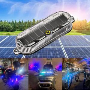 차량용 태양광 깜박이 신호등 비상 경고등 LED 구슬 바이크 오토바이 방수 스트로브 라이트 터치 스위치 포