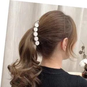 헤어핀 여성 원형자개 포니테일 바나나핀 올림머리