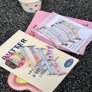 애플워치 스트랩 린넨 밴드 스크런치 탄성 손목줄 44 42 40 38mm 호환 스포츠 스타일 여름용