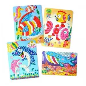 돌봄센터 초등부 미술 모자이크아트 스티커 그림액자 4종 만들기 원데이수업 아동교육