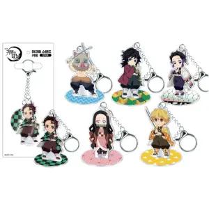 신상 귀멸의 칼날 아크릴 스탠드 키링 6종세트 정품 한글판 탄지로/네즈코/젠이츠/이노스케/기유/시부노 귀