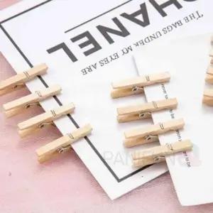 [데코] 사진 메모 나무집게 100p 소형집게 페이퍼집게 우드집게 줄집게 작은집게