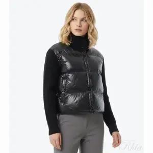 [몽클레르] 여성 로고 패치 니트 믹스 패딩 자켓 블랙 9B00019 153194528