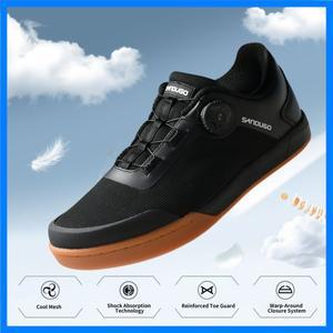 XC/Enduro/DH 사이클링용 Sandugo MTB 산악 자전거 신발, 스피드 레이스 다이얼 시스템 안정성(플랫 페달/