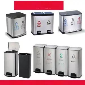 프리미엄 재활용 가정용 사무실 카페 스텝 발판형 삼중 분류통 페달 무소음 거실 150L
