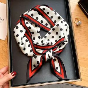 스카프 머플러 봄 가을 여성 폴카 도트 땡땡이 긴 목도리 여름 패션 헤어 밴드 목 여자 Neckerchief 머리띠