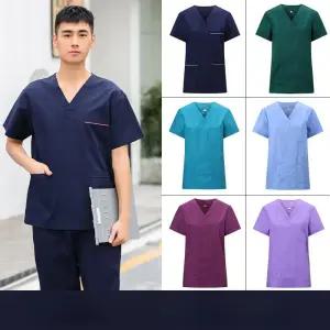 치과병원 유니폼 진료복 반팔 여성 다크그린 스크럽복 빅사이즈 남자 간호사 가운 치과