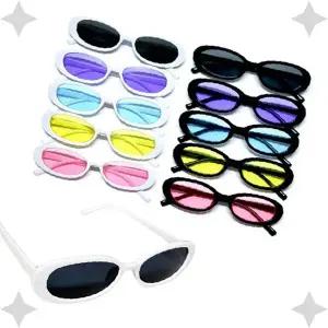컬러풀 타원형 파티용 선글라스 이벤트 행사 단체 촬영 소품 플라스틱 안경테