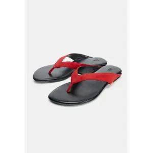 [국내] 자라 ZARA 레더 플랫 샌들 - 레드 1616/710/600 5379329 신발