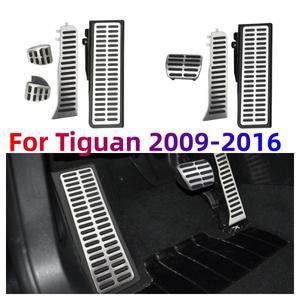 폭스 바겐 Tiguan 2009-2016 AT MT 가스 브레이크 페달 커버 레스트 패드 스테인레스 스틸 액세서리 용 LHD