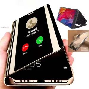 갤럭시 S23 S24 S25 울트라 플러스 5G용 스마트 뷰 플립 케이스 미러 가죽 스탠드 북커버 (삼성 S26 호환)