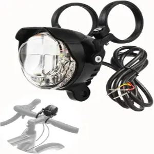 EBike 헤드라이트 LED 36V 48V - 방수 2핀 및 3핀 SM 커넥터 포크 또는 핸들바 마운트용 유니버설 전기