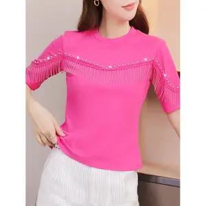 큐빅 라인댄스복 방송 사교 댄스상의 줌바 라틴 스포츠댄스옷