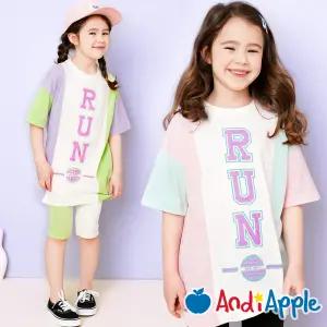 [앤디애플] 힙걸컬러블록롱티셔츠