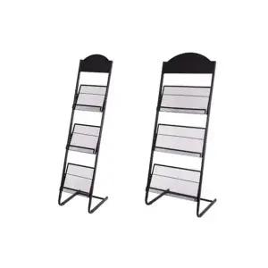 철제 신문 꽂이 가정용 매거진 사무실 철제 잡지 꽂이 정리대 수납장 전시용 스탠드 매장용 책꽂이 선반