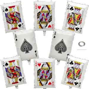 카드 카지노 풍선 8개 테마 파티 장식용 포커 호일 앨리스 원더랜드 생일 장식 라스베이거스 텍사스 게임