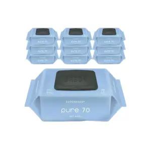 슈퍼대디 저자극 퓨어70 엠보싱 아기 물티슈 70매 10개