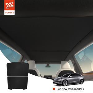 YZ 테슬라 모델 Y 주니퍼 3 하이랜드 2025-2026 선쉐이드 블랙 루프 그래핀 허니콤 자동차 전면 후방 유리