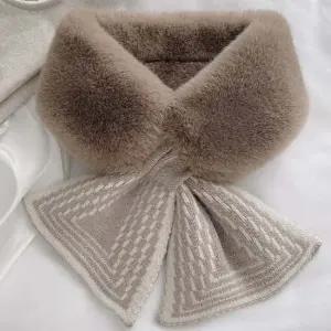 리본 털목도리 넥워머 숄카라 보온 페이크퍼 머플러