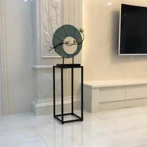 북유럽 심플 철제 사이드 스탠드 블랙 테이블 사각 화분