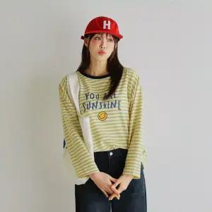 [핑크시슬리] 해피마일 쭈리 단가라 박스 긴팔티