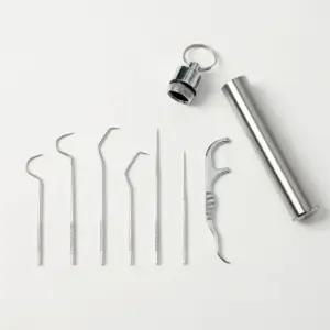 [퍼니메이커]구강케어휴대용스텐이쑤시개7p세트요지스텐치실 스텐치실 스텐요지 휴대용구강케어 스테인리스