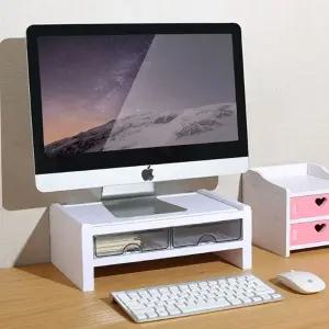 모니터받침대 PC받침대 서랍형 수납형 키보드정리 2단