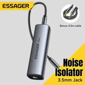 호환 Essager 3.5mm Aux 케이블 전선가리개 오디오 잡음 필터 접지 루프 잡음 차단기는 홈 스테레오 자동차