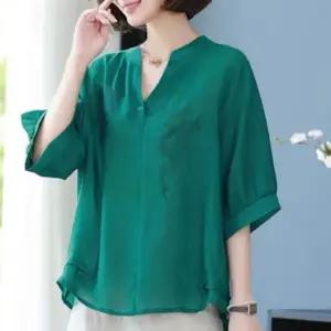 상의 티셔츠 여름 반팔 블라우스 자수 플라워 셔츠 마담 [P63-12A]