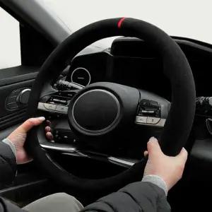 베뉴 자동차 프리미엄 스웨이드 핸들커버 원단