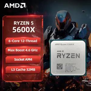 AMD 라이젠 5 5600X 100 새 상품 R5 CPU 6코어 12스레드 4.6GHz 32MB L3 캐시 데스크탑 프로세서 소켓 AM4
