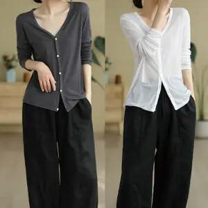 얇은 에어컨 봄 데일리 여성 가디건 바람 차분한 여름